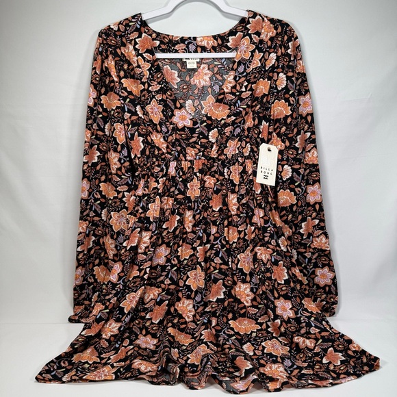 NWT New Billabong Women's Sweetest Dream Mini Dress Small S 8 Cute Floral Soft - Picture 5 of 8